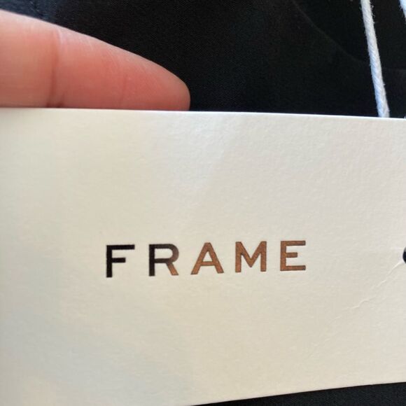 FRAME BNWT pure silk sexy high neck button with cutout neckline silk blouse🦋 - Picture 6 of 9